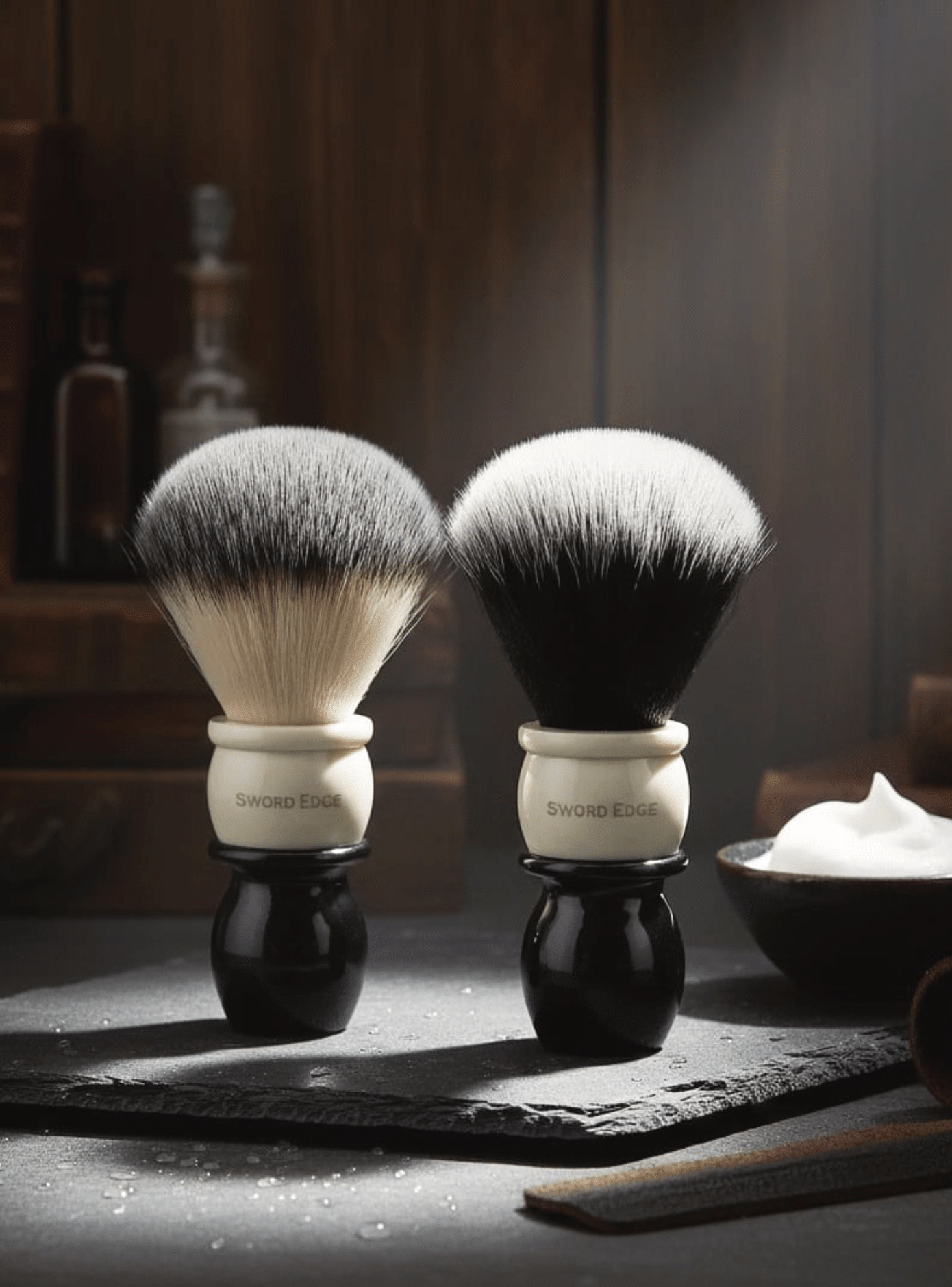 Ivory blk shaving brush-1